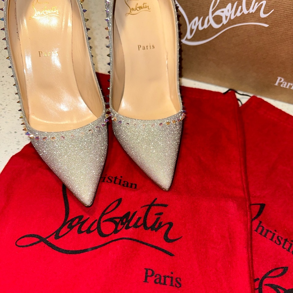 Christian Louboutin 100mm glitter heels